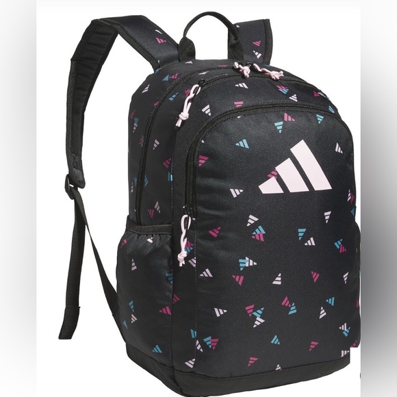 Adidas Black Backpack with Pink and Blue Accents - Picture 3 of 3